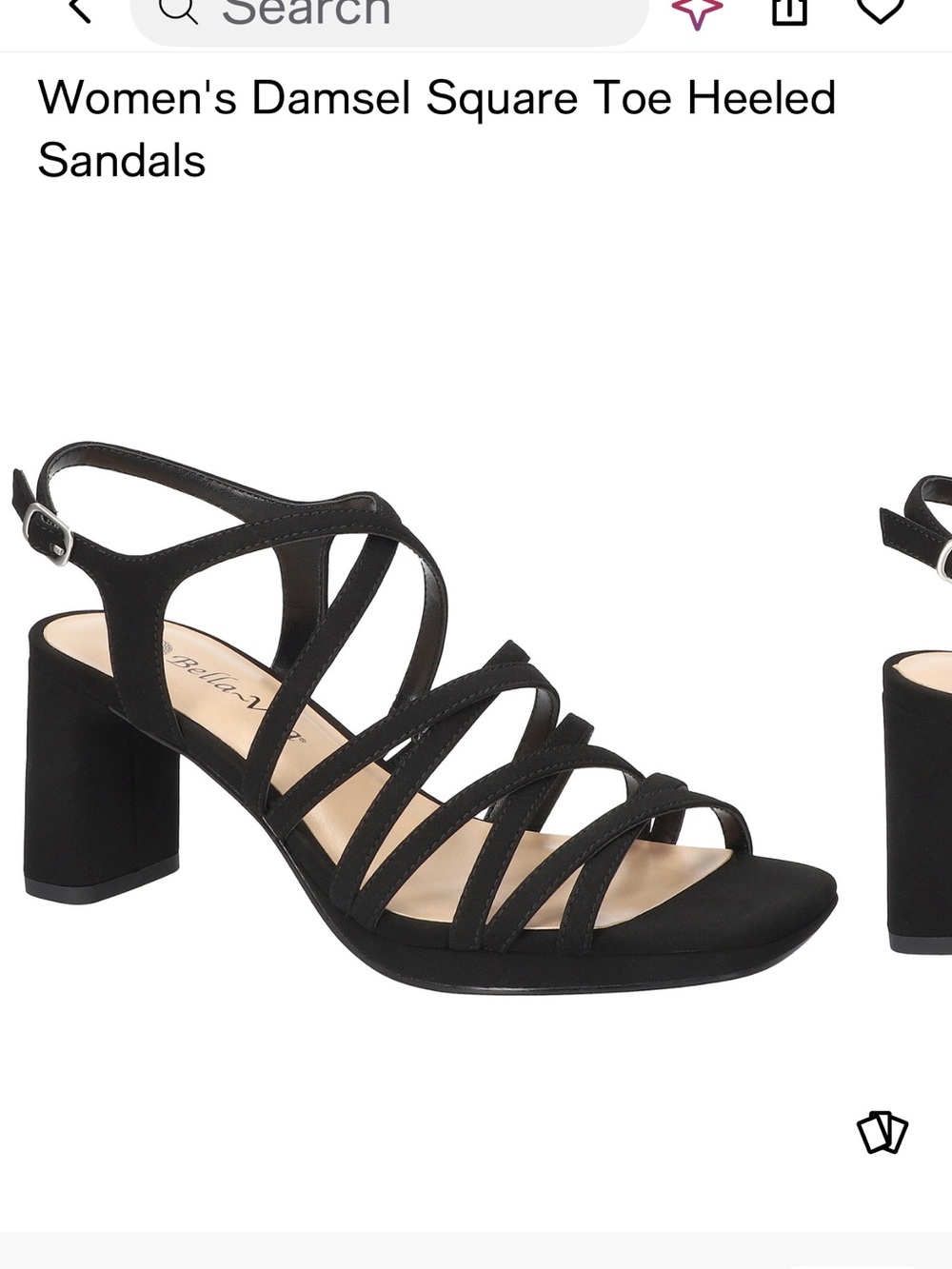 Bella Vita Black Strappy 12 Wide Sandals